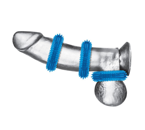 Комплект из трех голубых колец для эрекции 3-Pack Ultra-Stim Stretch Cock Rings Комплект из трех голубых колец для эрекции 3-Pack Ultra-Stim Stretch Cock Rings