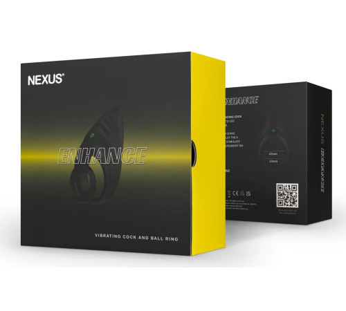 Черное эрекционное виброкольцо Nexus Enhance