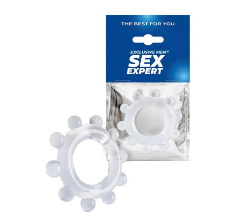 Прозрачное эрекционное кольцо со стимулирующими шариками