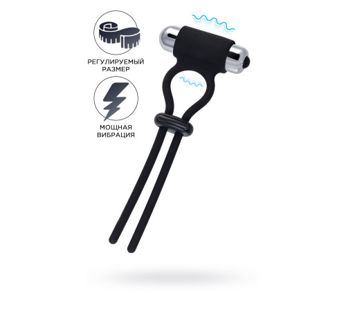 Черное эрекционное лассо на пенис Jat