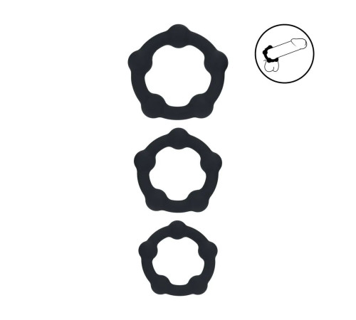 Набор из 3 эрекционных колец Beaded Silicone Cockring Set
