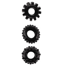 Набор из 3 черных эрекционных колец SET OF 3 COCKRINGS
