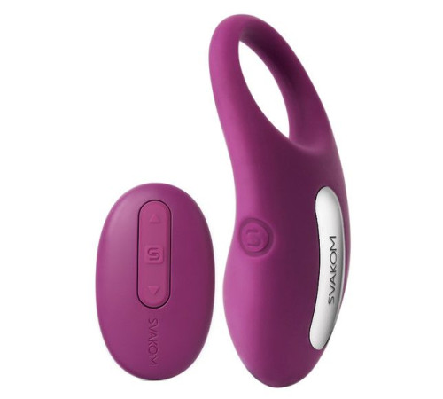 Фиолетовое эрекционное кольцо Winni с вибрацией и пультом ДУ