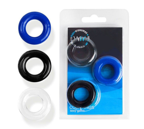 Набор из трех разноцветных эрекционных колец Erowoman-Eroman