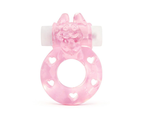 Розовое эрекционное виброкольцо в форме зайчика