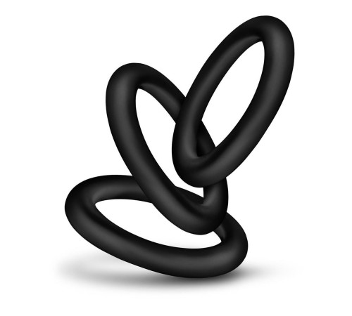 Набор из 3 черных эрекционных колец Black Small Penis Rings