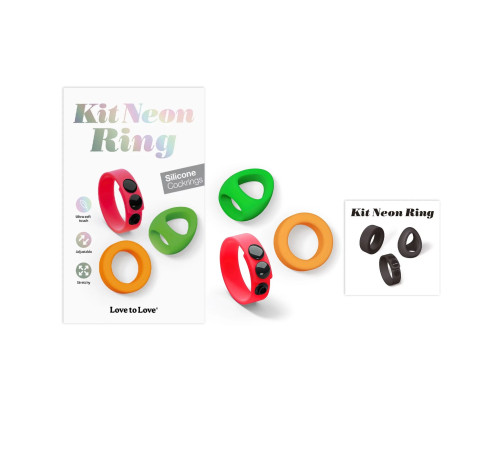 Набор из 3 разноцветных эрекционных колец Kit Neon Ring