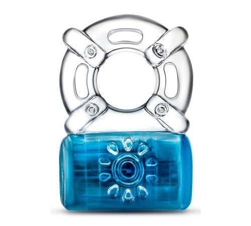 Синее эрекционное виброкольцо Pleaser Rechargeable C-Ring