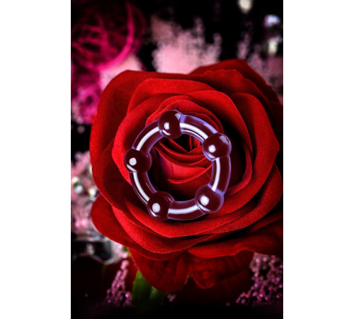 Фиолетовое эрекционное кольцо на пенис с бусинами