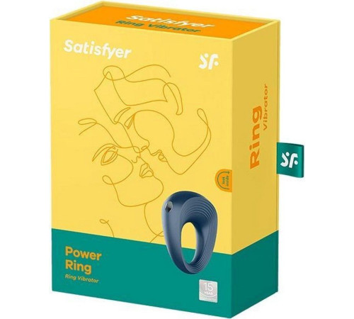 Синее эрекционное кольцо на пенис Satisfyer Power Ring