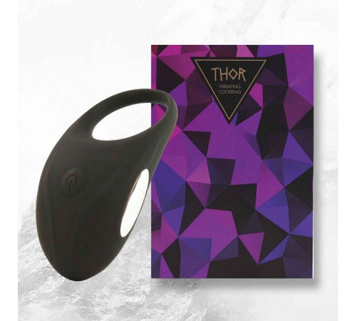 Черное эрекционное виброкольцо Thor Cockring Черное эрекционное виброкольцо Thor Cockring