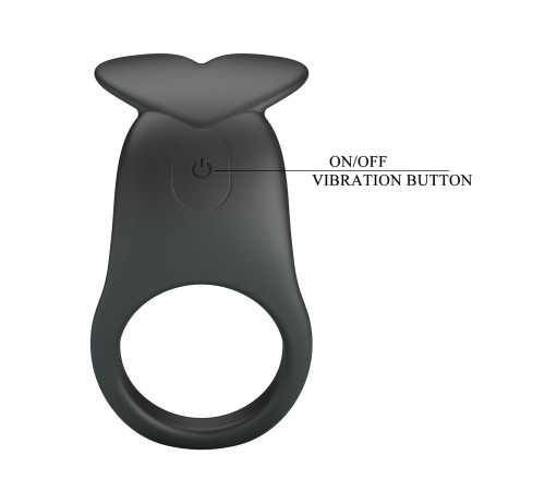 Черное перезаряжаемое виброкольцо Carlton