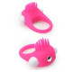 Заказать Розовое эрекционное кольцо с щеточкой LIT-UP SILICONE STIMU RING 5