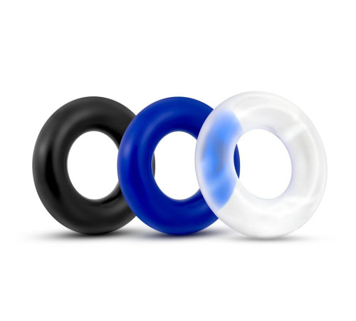 Набор из 3 разноцветных колец Stay Hard Donut Rings