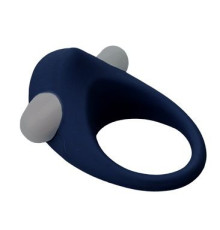 Гладкое синее эрекционное виброкольцо STIMU RING