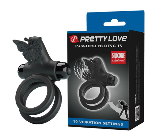 Черное эрекционное виброкольцо Passionate Ring IX Черное эрекционное виброкольцо Passionate Ring IX