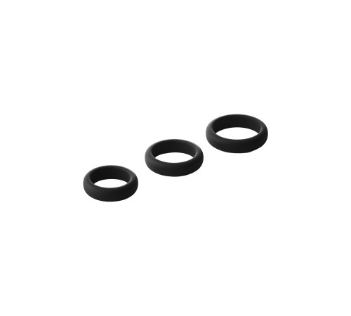 Набор из 3 черных эрекционных колец Smooth Silicone Cockring Pack