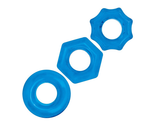 Заказать Комплект из трех голубых колец для эрекции 3-Pack Nuts Bolts Stretch Cock Ring Set Заказать Комплект из трех голубых колец для эрекции 3-Pack Nuts Bolts Stretch Cock Ring Set