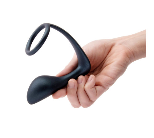 Черное эрекционное кольцо со стимулятором простаты Ringer Cock Ring   Plug