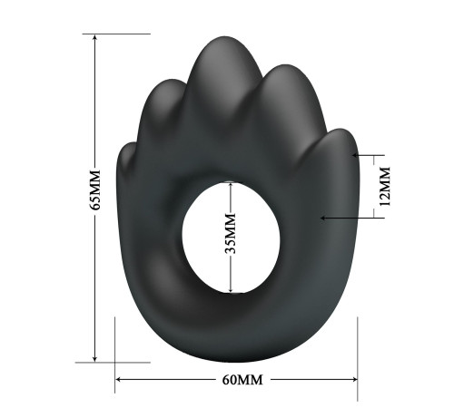 Черное эрекционное кольцо Habert