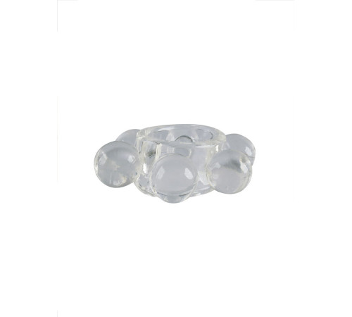 Прозрачное эластичное эрекционное кольцо с 6 шариками