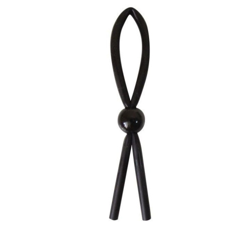 Черное силиконовое эрекционное кольцо-лассо