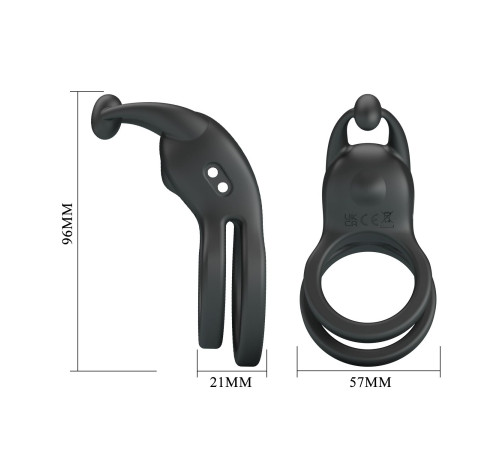 Черное перезаряжаемое виброкольцо Goodwin