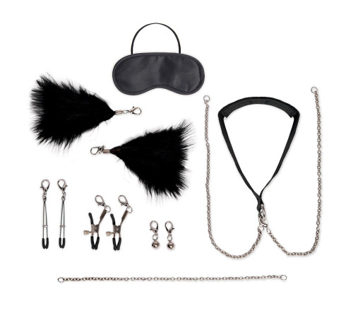 Большой эротический набор из 12 предметов Interchangeable Collar   Nipple Clips Set