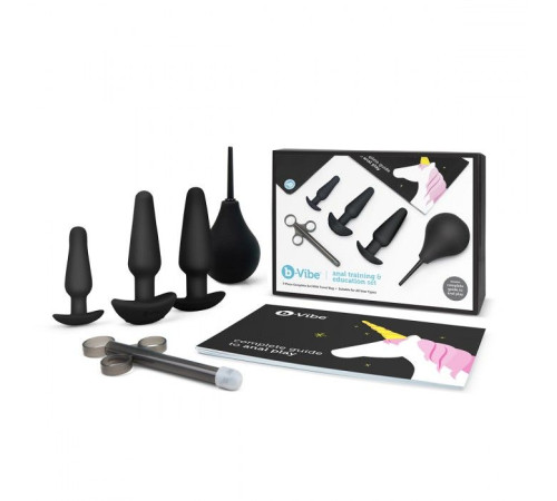 Набор в черном цвете для анальных игр ANAL EDUCATION SET