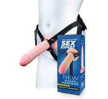 Мужской полый страпон на регулируемых ремешках - 22 см.