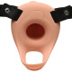 Заказать Телесный полый страпон 2 Erection 28X Smooth Vibrating Silicone Penis Sheath - 16 см.