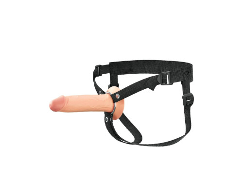 Заказать Телесный полый страпон на черных ремнях Hollow Silicone Strap-on - 17,8 см. Заказать Телесный полый страпон на черных ремнях Hollow Silicone Strap-on - 17,8 см.