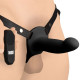 Заказать Черный полый страпон с вибрацией 2’’ Erection 28X Smooth Vibrating Silicone Penis Sheath