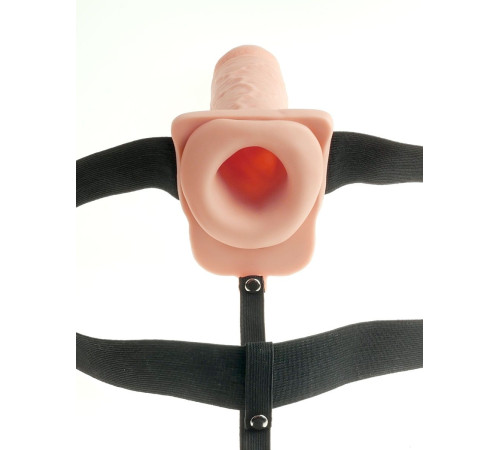 Телесный перезаряжаемый вибрострапон 7 Hollow Rechargeable Strap-on with Balls - 20,3 см. Телесный перезаряжаемый вибрострапон 7 Hollow Rechargeable Strap-on with Balls - 20,3 см.