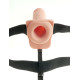 Заказать Телесный перезаряжаемый вибрострапон 7 Hollow Rechargeable Strap-on with Balls - 20,3 см.