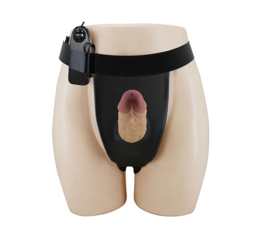 Полый вибрострапон на регулируемых трусиках Draven - 17,5 см.