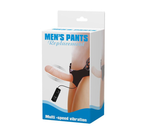 Полый страпон на трусиках с вибрацией и выносным пультом управления Mens Pants - 16,5 см.