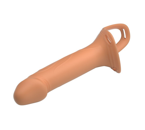 Телесный полый мужской страпон London - 16,8 см.