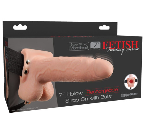 Телесный перезаряжаемый вибрострапон 7 Hollow Rechargeable Strap-on with Balls - 20,3 см. Телесный перезаряжаемый вибрострапон 7 Hollow Rechargeable Strap-on with Balls - 20,3 см.