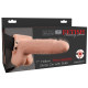 Заказать Телесный перезаряжаемый вибрострапон 7 Hollow Rechargeable Strap-on with Balls - 20,3 см.