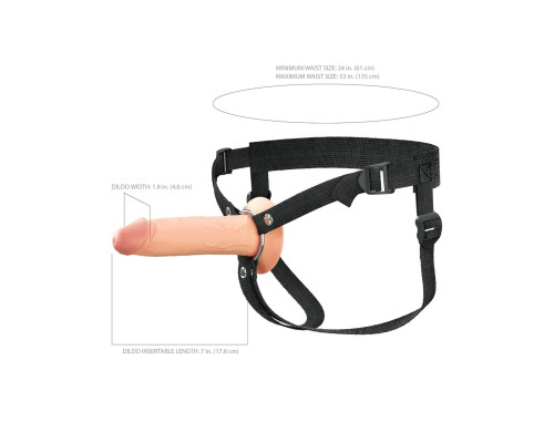 Заказать Телесный полый страпон на черных ремнях Hollow Silicone Strap-on - 17,8 см. Заказать Телесный полый страпон на черных ремнях Hollow Silicone Strap-on - 17,8 см.