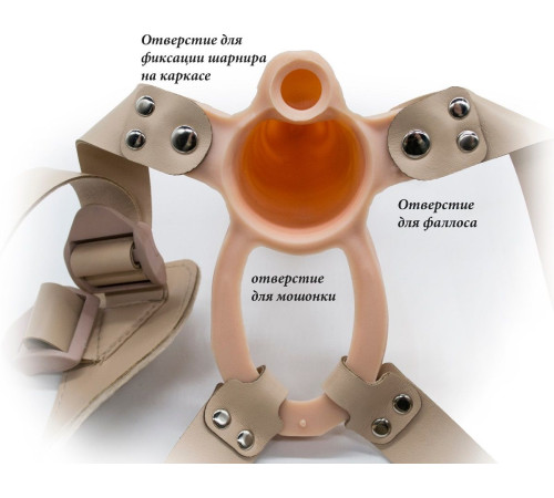 Телесный фаллопротез MEN STYLE с анальным стимулятором - 17,5 см.