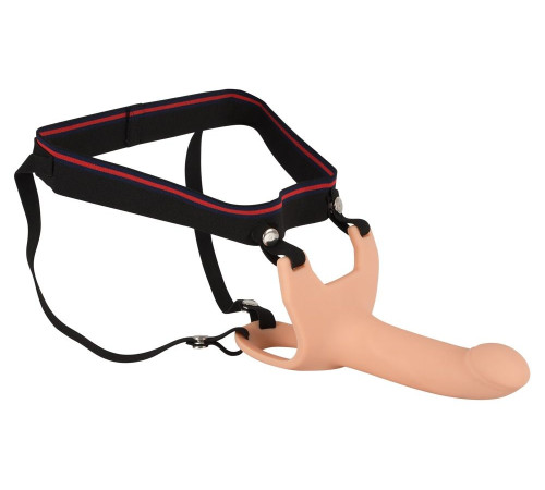 Силиконовый полый страпон на ремнях Silicone Strap-on - 16 см.