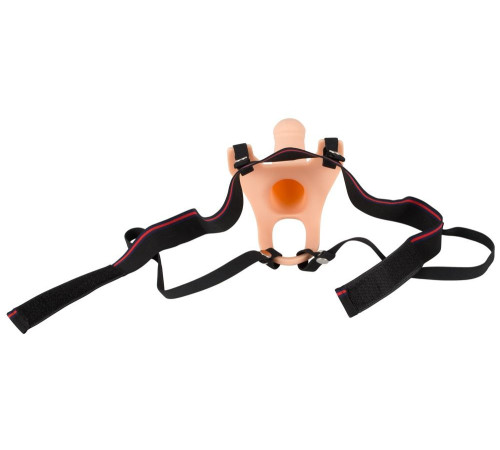 Силиконовый полый страпон на ремнях Silicone Strap-on - 16 см.