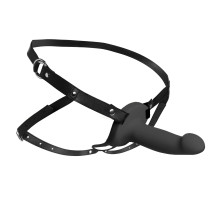 Черный полый страпон с вибрацией 2’’ Erection 28X Smooth Vibrating Silicone Penis Sheath