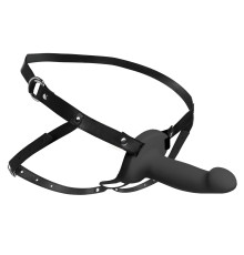 Черный полый страпон с вибрацией 2’’ Erection 28X Smooth Vibrating Silicone Penis Sheath