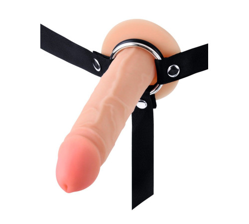 Мужской полый страпон на регулируемых ремнях - 18,5 см.