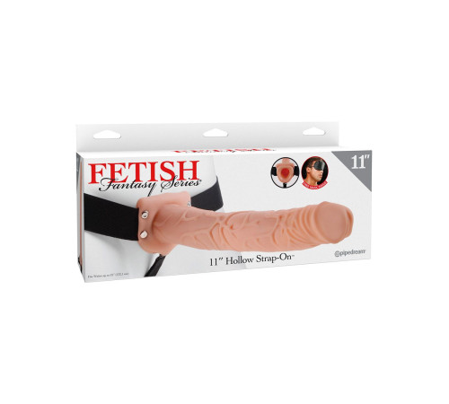 Фаллопротез телесного цвета Hollow Strap-On - 29 см.