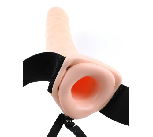 Полый страпон 8  Hollow Strap-On телесного цвета - 19 см.