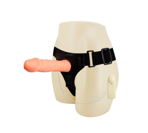 Страпон с полостью на трусиках, с вибрацией - 18 см.